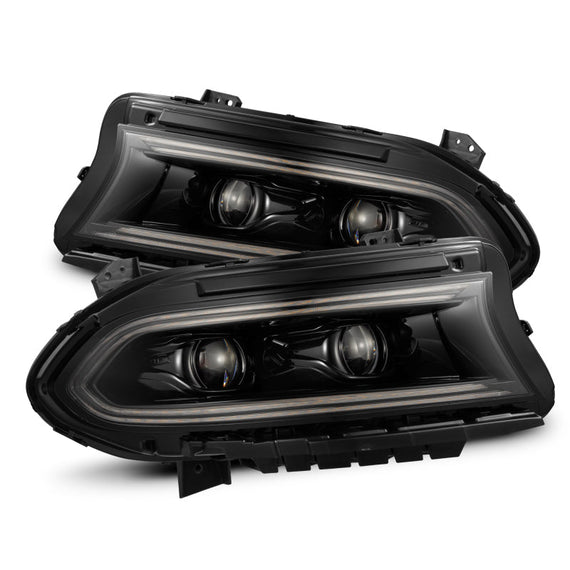 AlphaRex 15-23 Dodge Charger LUXX LED Proj Headlights Alpha-Black w/Actv Light & Seq.Sig / SB DRL 880579 *Discontinued