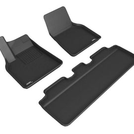 3D MAXpider 21-22 Tesla Model Y 1st & 2nd Row Floormats - Black L1TL02701509