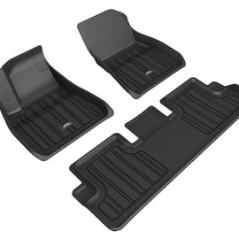 3D MAXpider 2020-2022 Tesla Model 3 Elitect 1st & 2nd Row Floormats - Black E1TL02601809