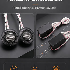 1.5 Inch Car Tweeter Speaker Dome Audio High Pitch Loudspeaker  Car Audio Modification Accessory
