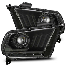 AlphaRex 10-12 Ford Mustang LUXX LED Proj Headlights Plank Style Alpha Blk w/Activ Light/Seq Signal 880118 *Discontinued