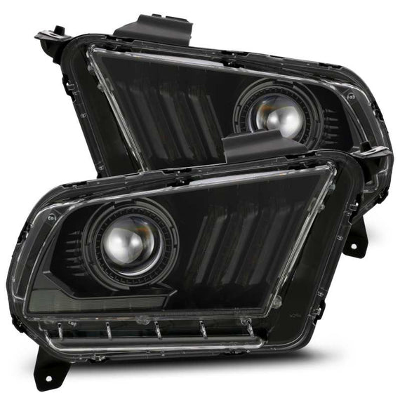 AlphaRex 10-12 Ford Mustang LUXX LED Proj Headlights Plank Style Alpha Blk w/Activ Light/Seq Signal 880118 *Discontinued